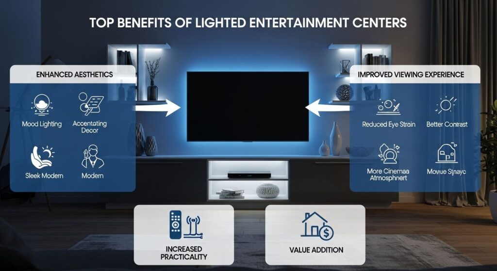 Top Benefits of Lighted Entertainment Centers